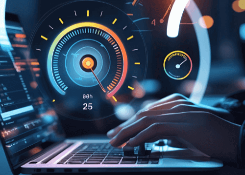 Analyse de la vitesse de navigation d'un site internet lors de l'audit SEO gratuit.
