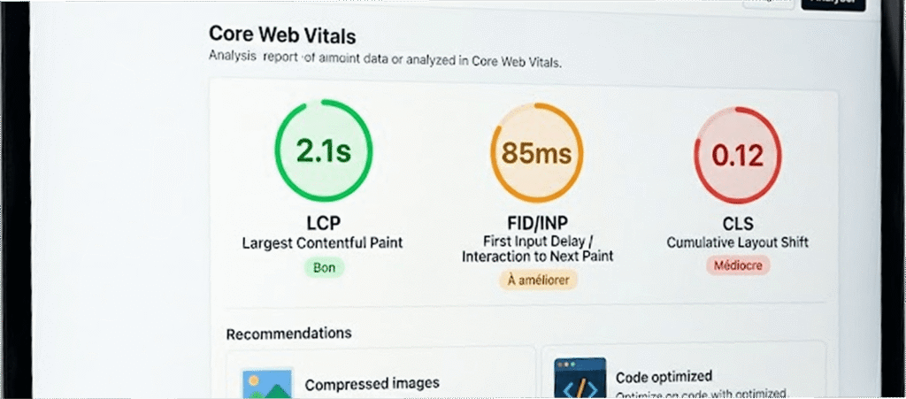 Analyse des Core Web Vitals pour un audit SEO gratuit.